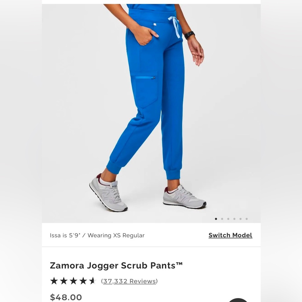 FIGS ZAMORA SCRUB PANTS SIZE MED TALL ROYAL BLUE
